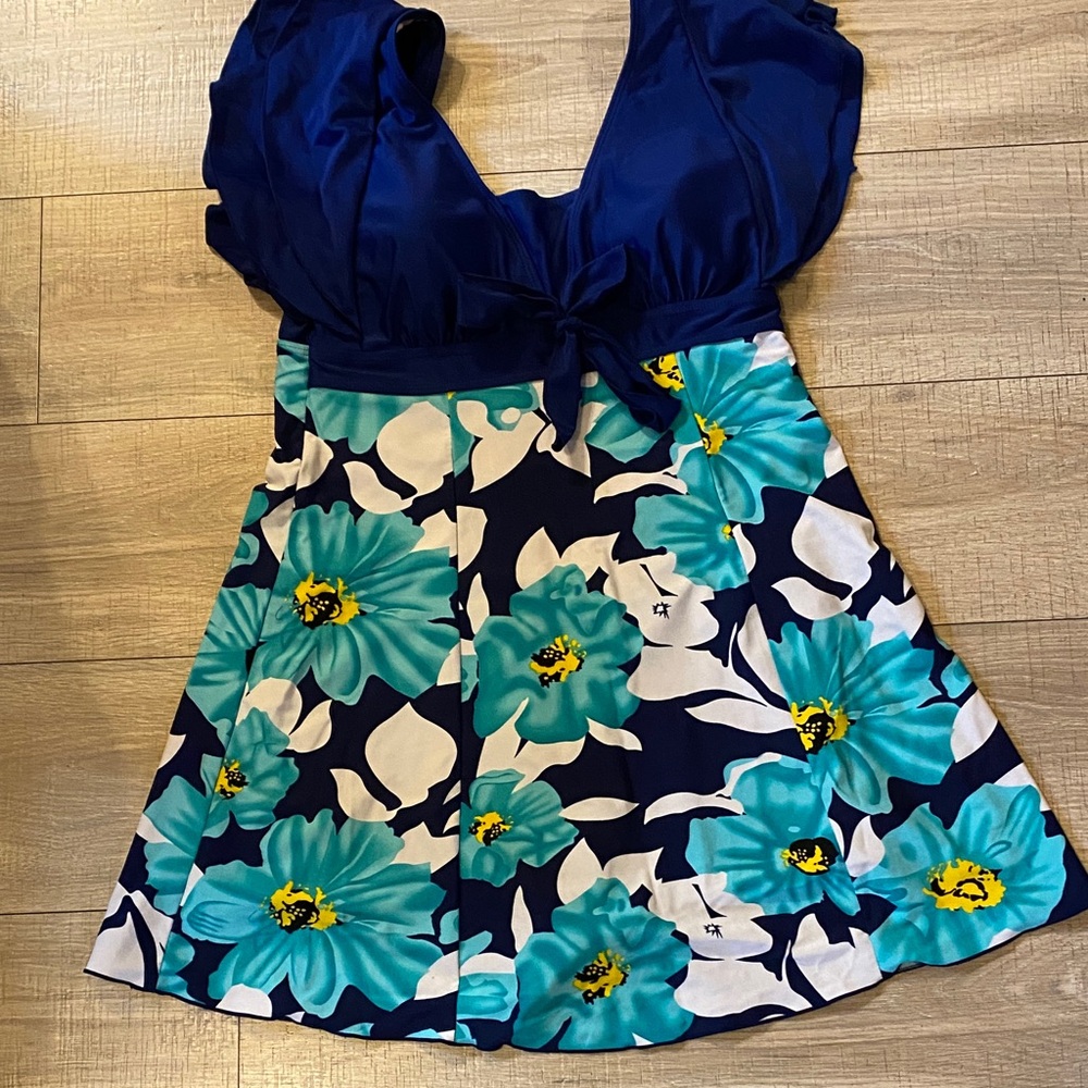 Floral Blue and Teal Dress